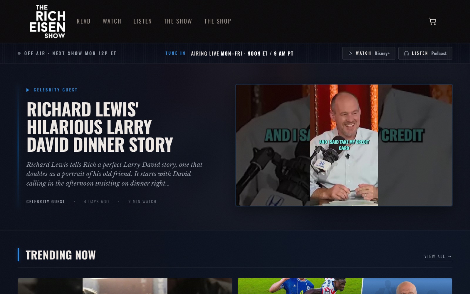 The Rich Eisen Show editorial storefront